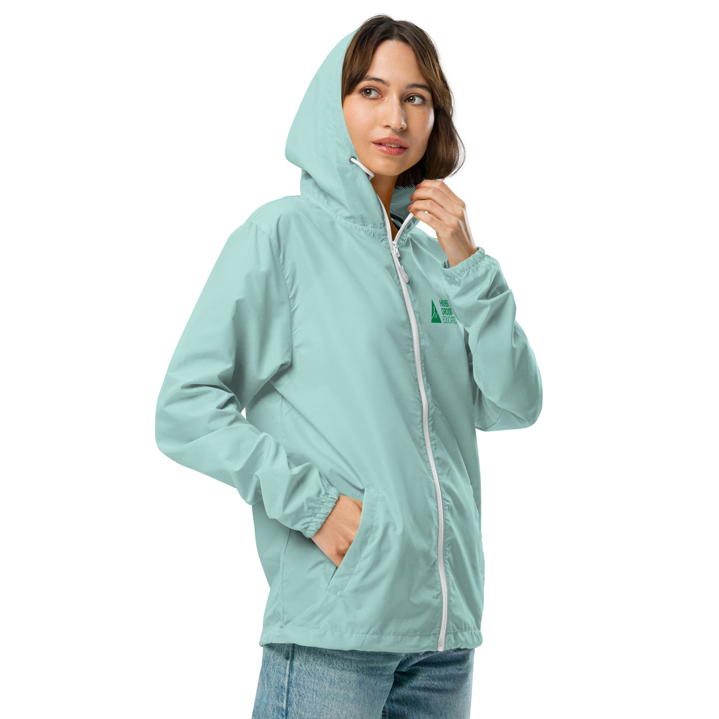 Unisex lightweight zip up windbreaker jacket